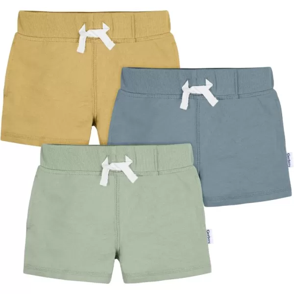 Gerber Baby Boys' Toddler 3-Pack Pull-on Knit Shorts