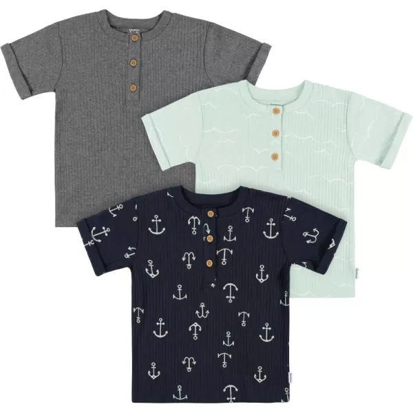Gerber Baby Boys' Toddler 3-Pack Short Sleeve Pocket Tees