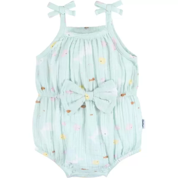 Gerber Baby Girls Gauze Sleeveless RomperGauze Romper
