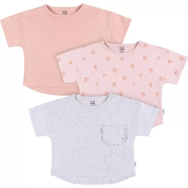 Gerber Baby Girls' Toddler 3-Pack Short Sleeve Tees