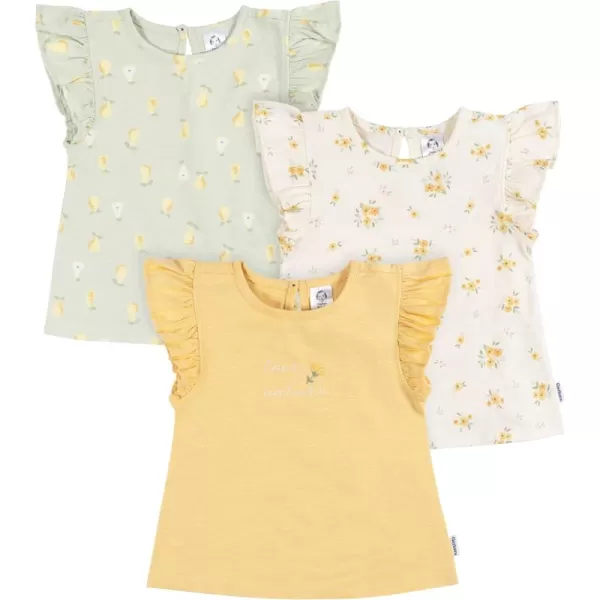Gerber Baby Girls' Toddler 3-Pack Short Sleeve Tees