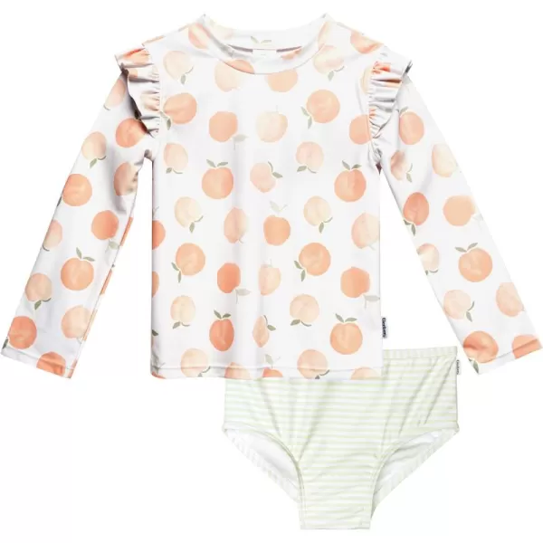 Gerber Girls' Toddler Long Sleeved Rashguard Swim Bathing Suit Set
