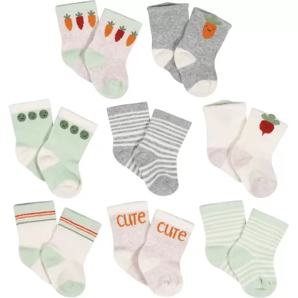 Gerber Unisex Baby 8-Pair Wiggle-Proof Sock