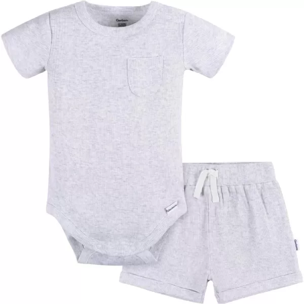 Gerber Unisex Baby Bodysuit and Short Set2-Piece Short Set