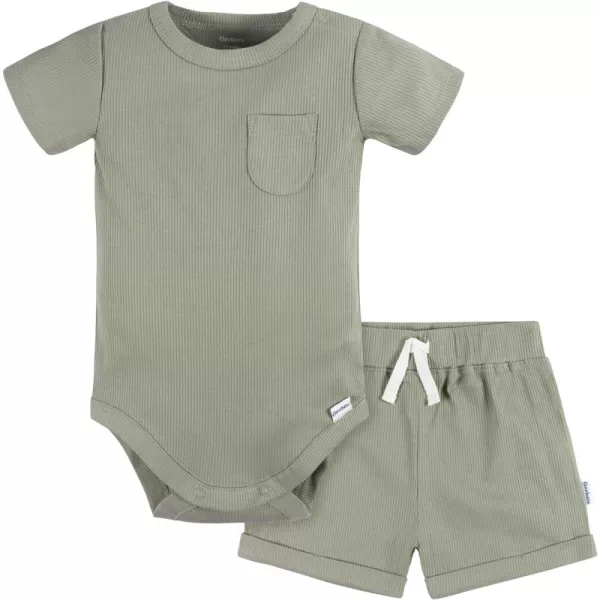 Gerber Unisex Baby Bodysuit and Short Set2-Piece Short Set