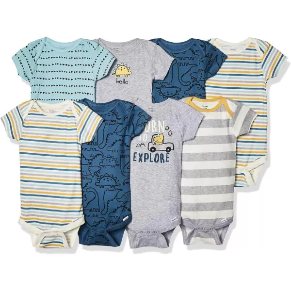 Gerber baby-boys 8-pack Short Sleeve Onesies Bodysuits