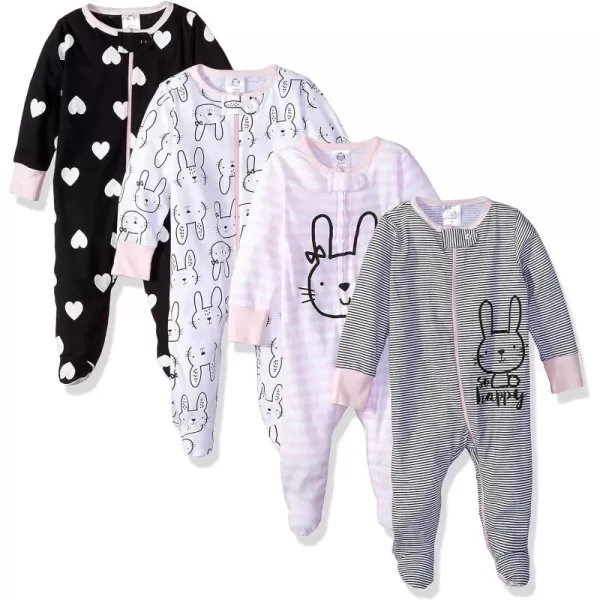 Gerber baby-girls 4 Pack Sleep 'N Play Footie