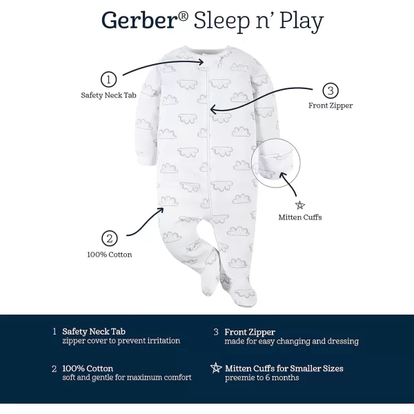 Gerber Baby Boys 4 Pack Sleep 'N Play Footie