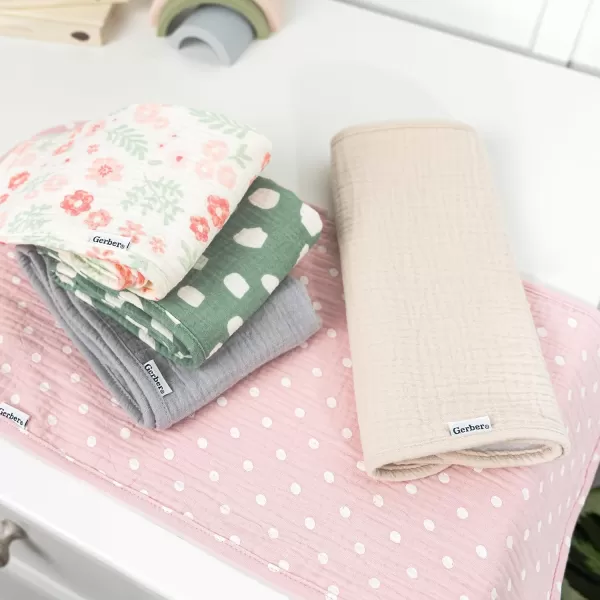 Gerber Baby Unisex Muslin Burp Cloths 6-Pack, Vanilla, Large Size 20" x 10"