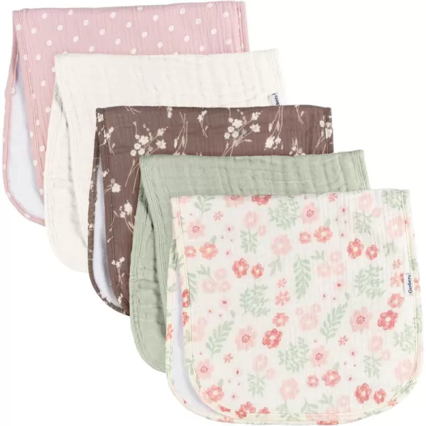 Gerber Baby Unisex Muslin Burp Cloths 6-Pack, Vanilla, Large Size 20" x 10"