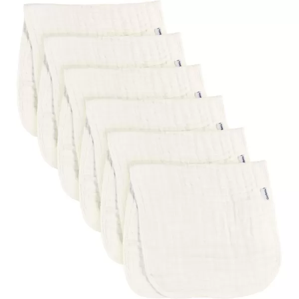 Gerber Baby Unisex Muslin Burp Cloths 6-Pack, Vanilla, Large Size 20" x 10"