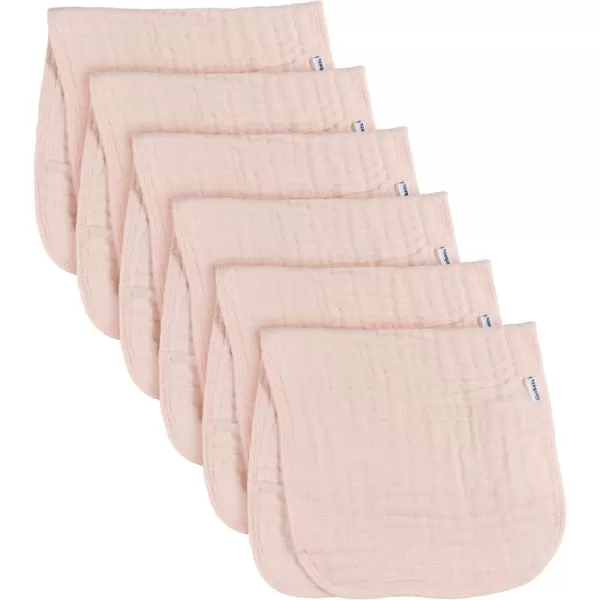 Gerber Baby Unisex Muslin Burp Cloths 6-Pack, Vanilla, Large Size 20" x 10"