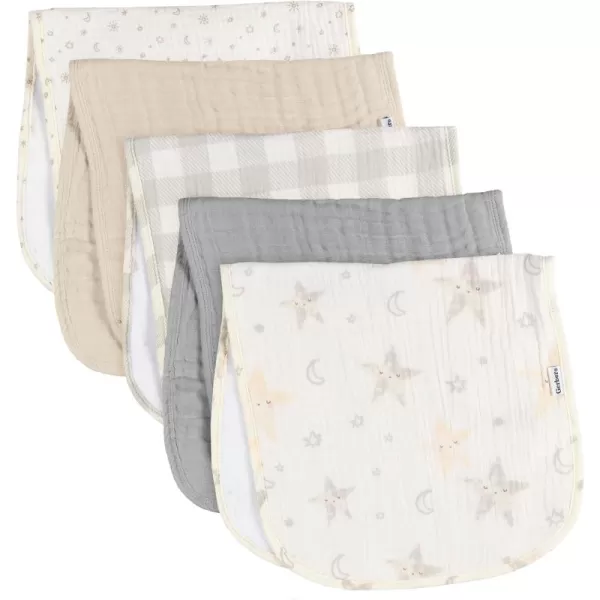 Gerber Baby Unisex Muslin Burp Cloths 6-Pack, Vanilla, Large Size 20" x 10"