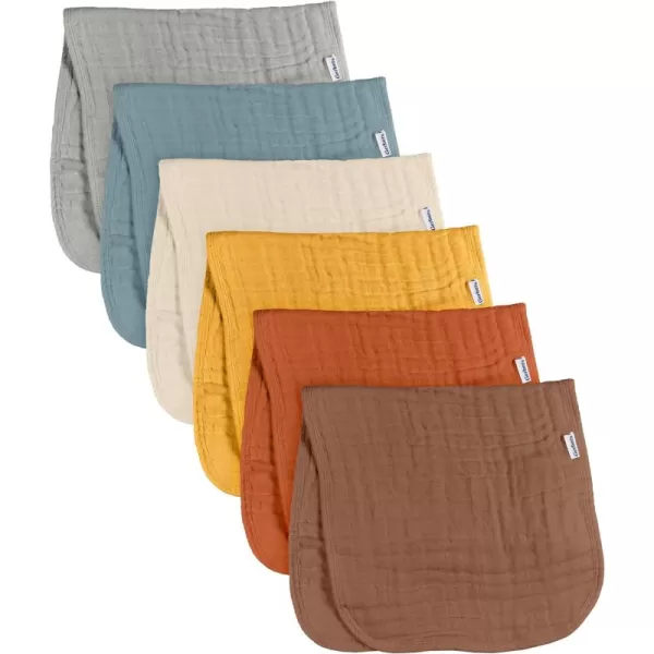 Gerber Baby Unisex Muslin Burp Cloths 6-Pack, Vanilla, Large Size 20" x 10"