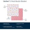 imageGerber Baby Unisex 2Pack Muslin Blanket Coastal Calm One SizeAnimal Geo Girl