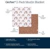 imageGerber Baby Unisex 2Pack Muslin Blanket Coastal Calm One SizeBoho Rainbow