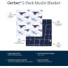 imageGerber Baby Unisex 2Pack Muslin Blanket Coastal Calm One SizeCoastal Calm