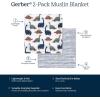 imageGerber Baby Unisex 2Pack Muslin Blanket Coastal Calm One SizeDino Time