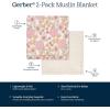 imageGerber Baby Unisex 2Pack Muslin Blanket Coastal Calm One SizeRetro Floral