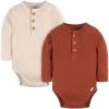 imageGerber Unisex Baby Baby Boys and Baby Girls 2pack BodysuitsRust Oatmeal Heather