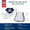 imageGerber Unisex Baby Nfl Team Bandana Bibs and Burp Cloth SetPatriots