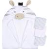 imageGerber Baby 4 Piece Animal Character Hooded Towel and Washcloth Set Brown Lion One SizeGrey Zebra