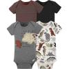 imageGerber Baby Boys 4Pack Short Sleeve Onesies BodysuitsDino Grey
