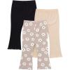 imageGerber Baby Girls Toddler MultiPack Premium LeggingsBrown Flowers  Oatmeal and Black