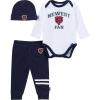 imageGerber NFL Baby Boys 3piece Onesie Bodysuit Active Pant and Cap SetBears