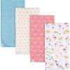 imageGerber Unisex Baby 100 Cotton Flannel Receiving Blankets 30x30 Inches Pack of 4 Animal Geo Girl One SizeAnimal Geo Girl