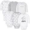 imageGerber Unisex Baby 6 Pack Longsleeve Onesies BodysuitSheep Grey