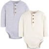 imageGerber Unisex Baby Baby Boys and Baby Girls 2pack BodysuitsIvory  Grey Heather