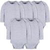 imageGerber Unisex Baby Long Sleeve Solid Onesies Multipack Interlock 180 GsmGrey Heather