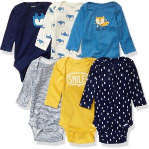 imageGerber Baby Boys 6pack Longsleeve Onesies BodysuitFox