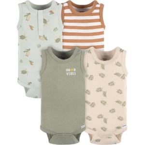 imageGerber Baby Boys MultiPack Sleeveless Onesies BodysuitSea Turtles