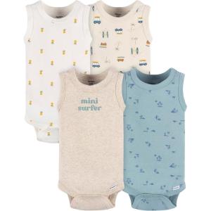 imageGerber Baby Boys MultiPack Sleeveless Onesies BodysuitSurfer