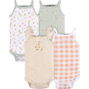 imageGerber Baby Girls MultiPack Sleeveless Onesies BodysuitPicnic