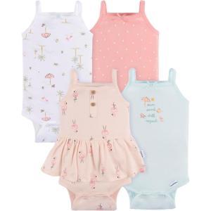 imageGerber Baby Girls MultiPack Sleeveless Onesies BodysuitPink Flamingo