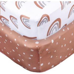 imageGerber Baby Unisex 2Pack Knit Crib Sheet Coastal Calm One SizeBoho Rainbow