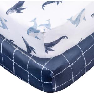 imageGerber Baby Unisex 2Pack Knit Crib Sheet Coastal Calm One SizeCoastal Calm