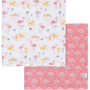 imageGerber Baby Unisex 2Pack Muslin Blanket Coastal Calm One SizeAnimal Geo Girl
