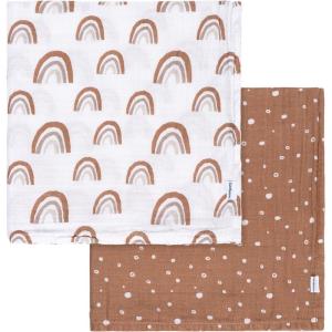 imageGerber Baby Unisex 2Pack Muslin Blanket Coastal Calm One SizeBoho Rainbow