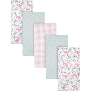 imageGerber Boys Newborn Infant Baby Toddler Nursery 100 Cotton Flannel Receiving Swaddle Blanket Safari White5 Count Pack of 1Butterfly White