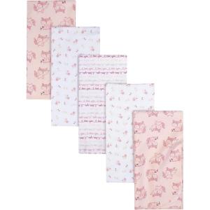 imageGerber Boys Newborn Infant Baby Toddler Nursery 100 Cotton Flannel Receiving Swaddle Blanket Safari White5 Count Pack of 1Foxes White