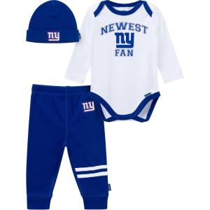 imageGerber NFL Baby Boys 3piece Onesie Bodysuit Active Pant and Cap SetGiants