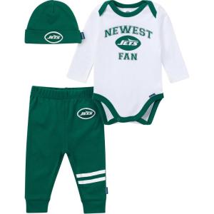 imageGerber NFL Baby Boys 3piece Onesie Bodysuit Active Pant and Cap SetJets