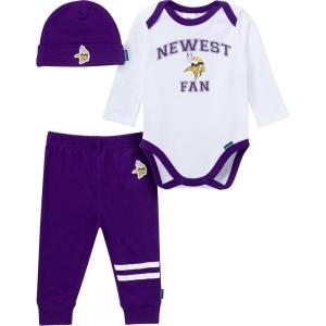 imageGerber NFL Baby Boys 3piece Onesie Bodysuit Active Pant and Cap SetVikings