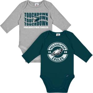 imageGerber NFL Unisex Baby Nfl 2pack Long Sleeve Onesie BodysuitEagles