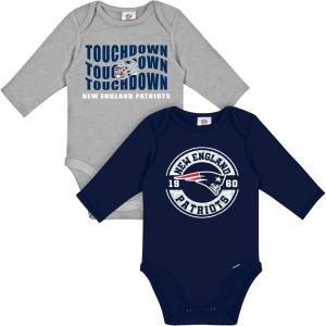 imageGerber NFL Unisex Baby Nfl 2pack Long Sleeve Onesie BodysuitPatriots
