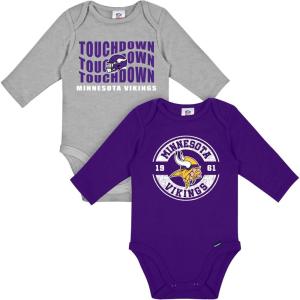 imageGerber NFL Unisex Baby Nfl 2pack Long Sleeve Onesie BodysuitVikings